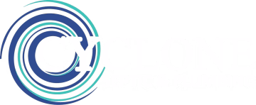 Cyclone Septic & Plumbing (formally Cyclone Septics) logo with circular swirl design in blue and teal