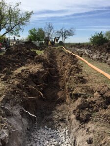 IMG_2346 | Cyclone Septic & Plumbing trench for an EvapoTranspiration septic system installed by Cyclone Septics in Guthrie Oklahoma