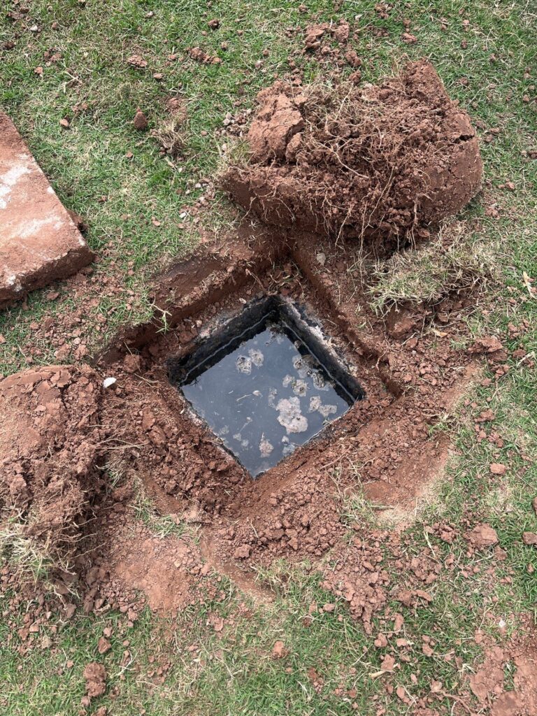 Full septic tank opened before septic pumping in Oklahoma