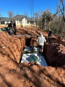 Cyclone Septic crew installing a septic tank system in Arcadia, Oklahoma