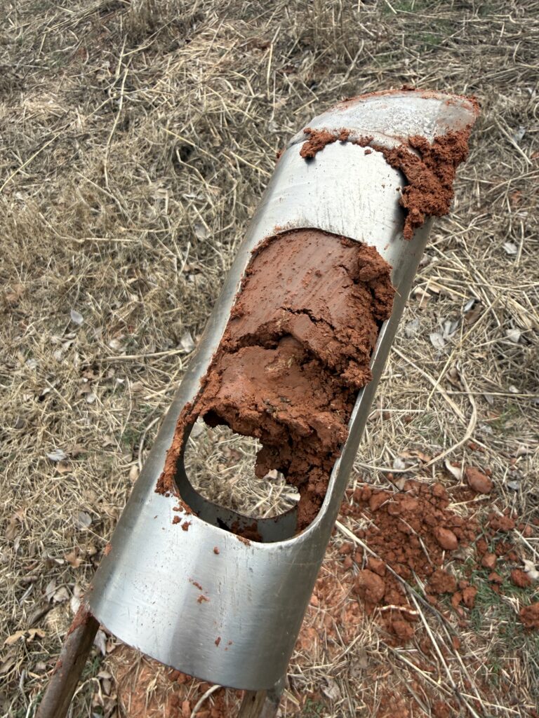 Oklahoma red dirt and clay collected during a septic soil profile