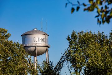 Guthrie, OK Water Tower Guthrie, Oklahoma water tower overlooking the town