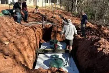 Cyclone Septic crew installing a septic tank system in Arcadia, Oklahoma