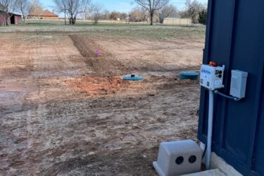 Newly installed aerobic septic system at a home in Choctaw, Oklahoma