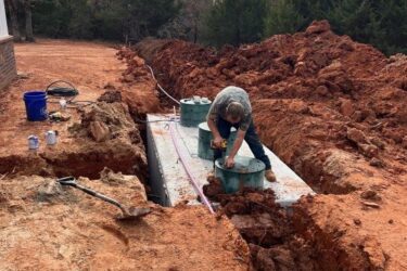 Newly installed aerobic septic system at a home in Newalla, Oklahoma